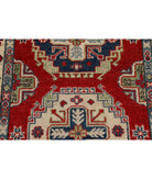 Kazak 2'7'' X 9'8'' Hand-Knotted Wool Rug 2'7'' x 9'8'' (78 X 290) / Red / Ivory