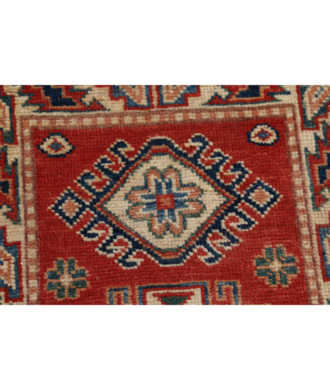 Kazak 2'0'' X 3'0'' Hand-Knotted Wool Rug 2'0'' x 3'0'' (60 X 90) / Red / Ivory