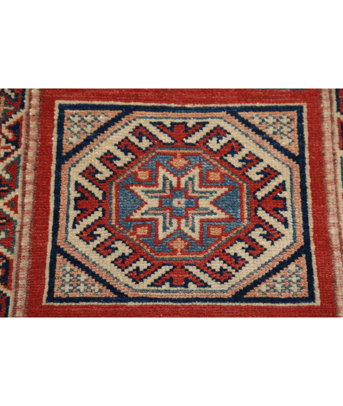 Kazak 2'1'' X 3'0'' Hand-Knotted Wool Rug 2'1'' x 3'0'' (63 X 90) / Red / Ivory