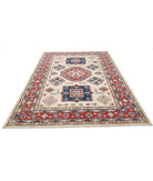 Kazak 6'9'' X 9'8'' Hand-Knotted Wool Rug 6'9'' x 9'8'' (203 X 290) / Ivory / Red