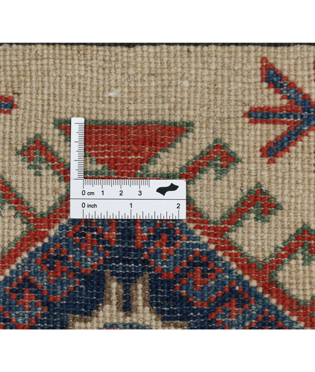 Kazak 2'8'' X 7'9'' Hand-Knotted Wool Rug 2'8'' x 7'9'' (80 X 233) / Ivory / Red