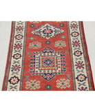 Kazak 1'10'' X 5'10'' Hand-Knotted Wool Rug 1'10'' x 5'10'' (55 X 175) / Red / Ivory