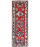 Kazak 1'10'' X 5'10'' Hand-Knotted Wool Rug 1'10'' x 5'10'' (55 X 175) / Red / Ivory