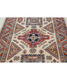 Kazak 4'9'' X 6'8'' Hand-Knotted Wool Rug 4'9'' x 6'8'' (143 X 200) / Ivory / Red