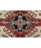 Kazak 4'9'' X 6'8'' Hand-Knotted Wool Rug 4'9'' x 6'8'' (143 X 200) / Ivory / Red