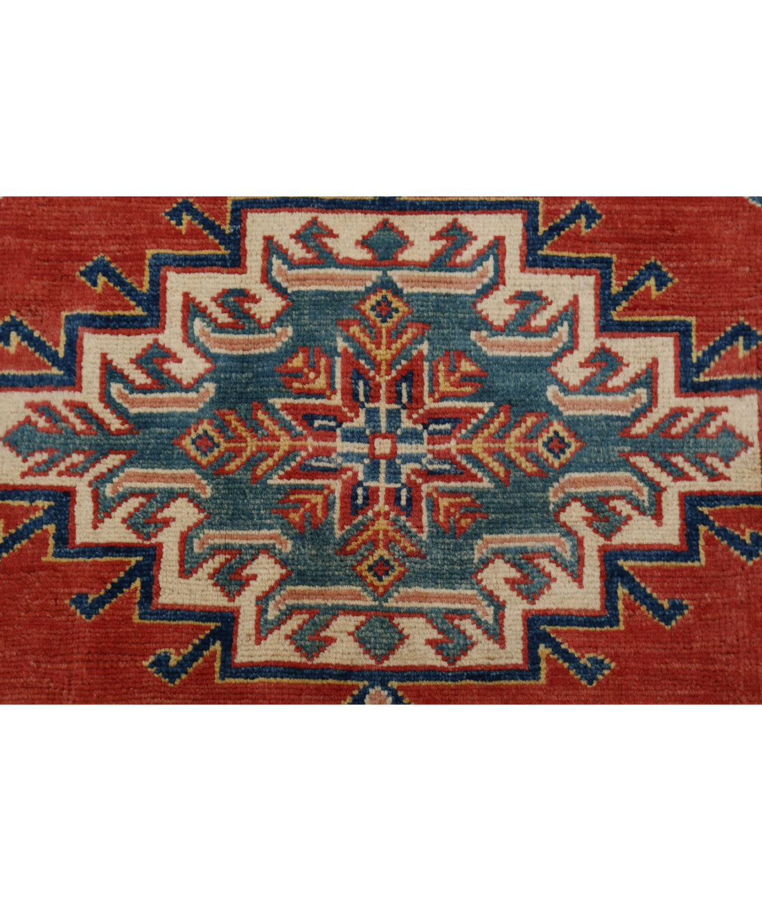 Kazak 4'10'' X 6'4'' Hand-Knotted Wool Rug 4'10'' x 6'4'' (145 X 190) / Red / Ivory