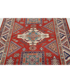 Kazak 4'11'' X 6'3'' Hand-Knotted Wool Rug 4'11'' x 6'3'' (148 X 188) / Red / Ivory