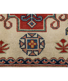 Kazak 4'10'' X 6'8'' Hand-Knotted Wool Rug 4'10'' x 6'8'' (145 X 200) / Ivory / Red