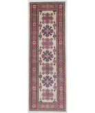 Kazak 2'0'' X 6'2'' Hand-Knotted Wool Rug 2'0'' x 6'2'' (60 X 185) / Ivory / Red