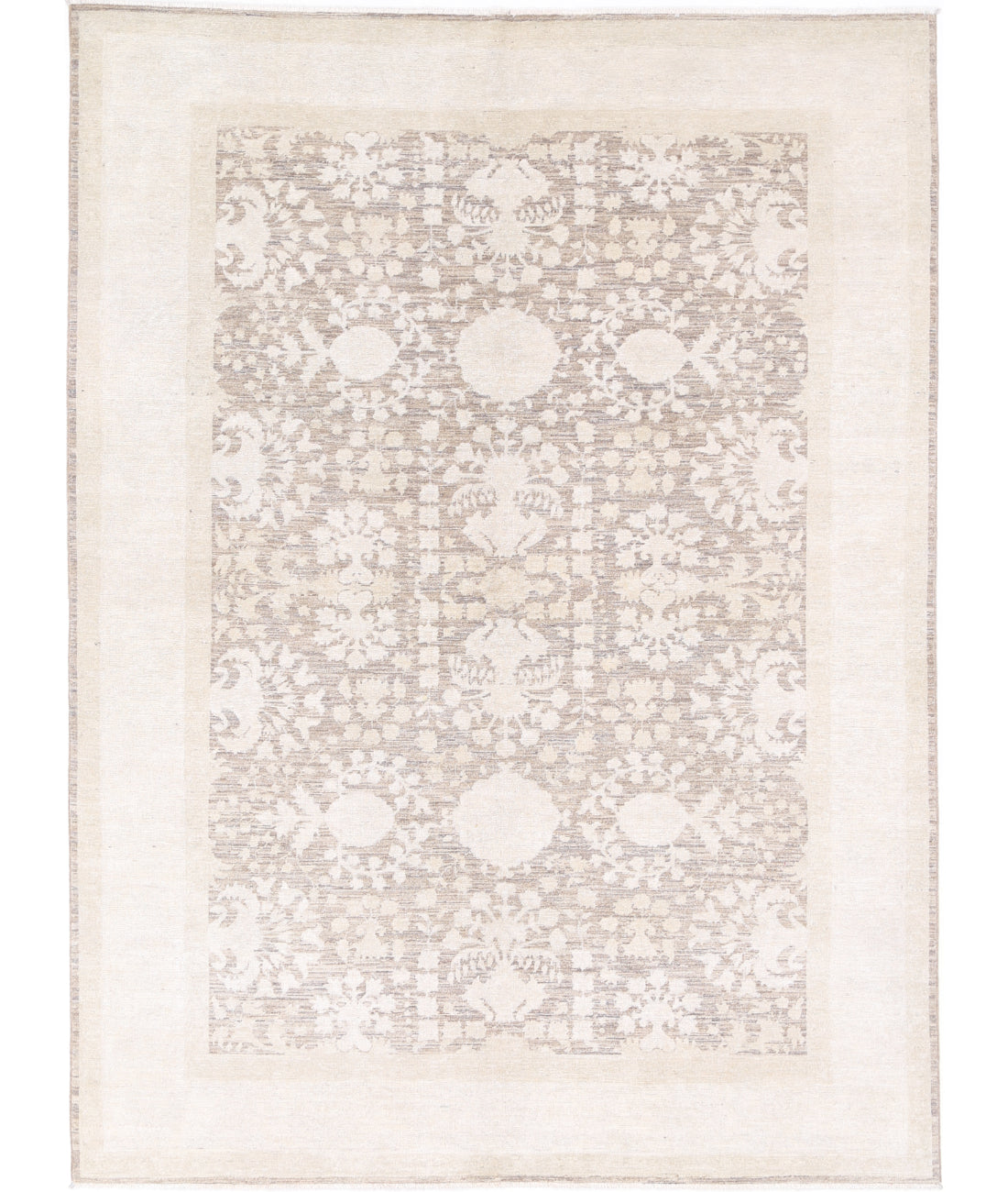 Serenity 6' 0" X 8' 3" Hand-Knotted Wool Rug 6' 0" X 8' 3" (183 X 251) / Brown / Ivory