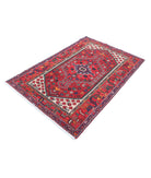 Hamadan 4'0'' X 6'0'' Hand-Knotted Wool Rug 4'0'' x 6'0'' (120 X 180) / Red / Ivory