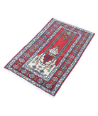 Hamadan 1'10'' X 3'1'' Hand-Knotted Wool Rug 1'10'' x 3'1'' (90 X 90) / Red / Ivory