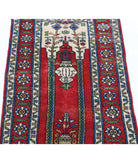 Hamadan 1'10'' X 3'1'' Hand-Knotted Wool Rug 1'10'' x 3'1'' (90 X 90) / Red / Ivory