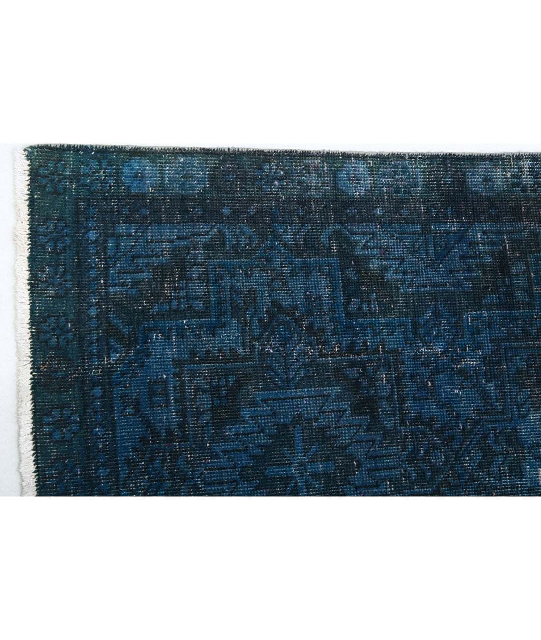 Overdye 2'6'' X 12'2'' Hand-Knotted Wool Rug 2'6'' x 12'2'' (75 X 365) / Blue / Charcoal