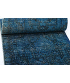 Overdye 2'6'' X 12'2'' Hand-Knotted Wool Rug 2'6'' x 12'2'' (75 X 365) / Blue / Charcoal