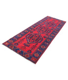 Hamadan 3'6'' X 9'8'' Hand-Knotted Wool Rug 3'6'' x 9'8'' (105 X 290) / Red / Blue