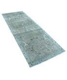 Vintage 3'5'' X 9'4'' Hand-Knotted Wool Rug 3'5'' x 9'4'' (103 X 280) / Teal / Blue