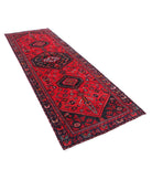 Hamadan 3'7'' X 9'10'' Hand-Knotted Wool Rug 3'7'' x 9'10'' (108 X 295) / Red / Black