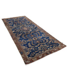 Vintage 4'6'' X 10'1'' Hand-Knotted Wool Rug 4'6'' x 10'1'' (135 X 303) / Blue / Brown