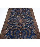 Vintage 4'6'' X 10'1'' Hand-Knotted Wool Rug 4'6'' x 10'1'' (135 X 303) / Blue / Brown