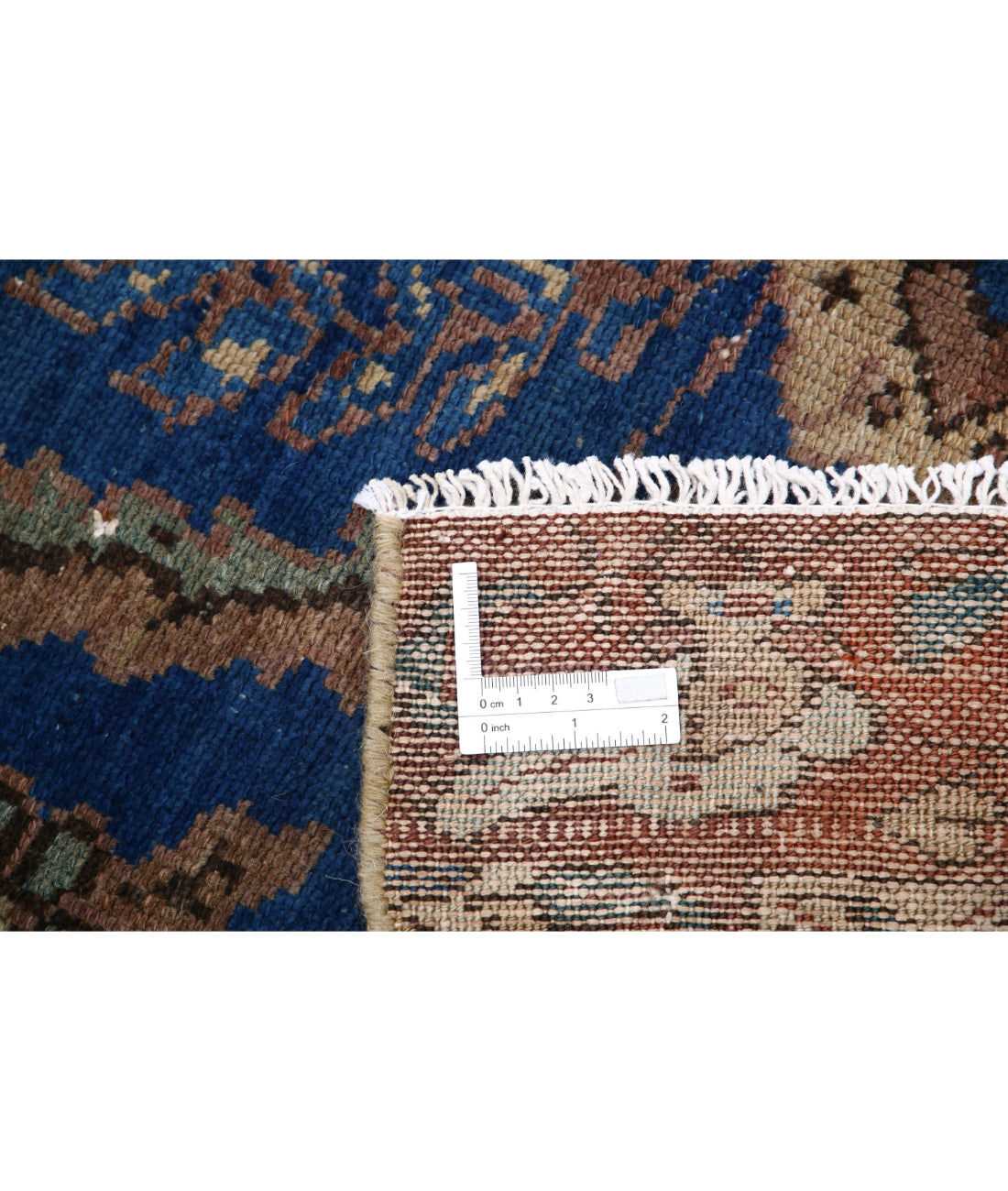 Vintage 4'6'' X 10'1'' Hand-Knotted Wool Rug 4'6'' x 10'1'' (135 X 303) / Blue / Brown