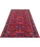 Hamadan 4'5'' X 9'8'' Hand-Knotted Wool Rug 4'5'' x 9'8'' (133 X 290) / Red / Black