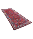 Hamadan 4'0'' X 9'8'' Hand-Knotted Wool Rug 4'0'' x 9'8'' (120 X 290) / Red / Ivory