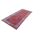 Hamadan 4'0'' X 9'8'' Hand-Knotted Wool Rug 4'0'' x 9'8'' (120 X 290) / Red / Ivory