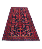 Hamadan 3'8'' X 10'0'' Hand-Knotted Wool Rug 3'8'' x 10'0'' (110 X 300) / Black / Red