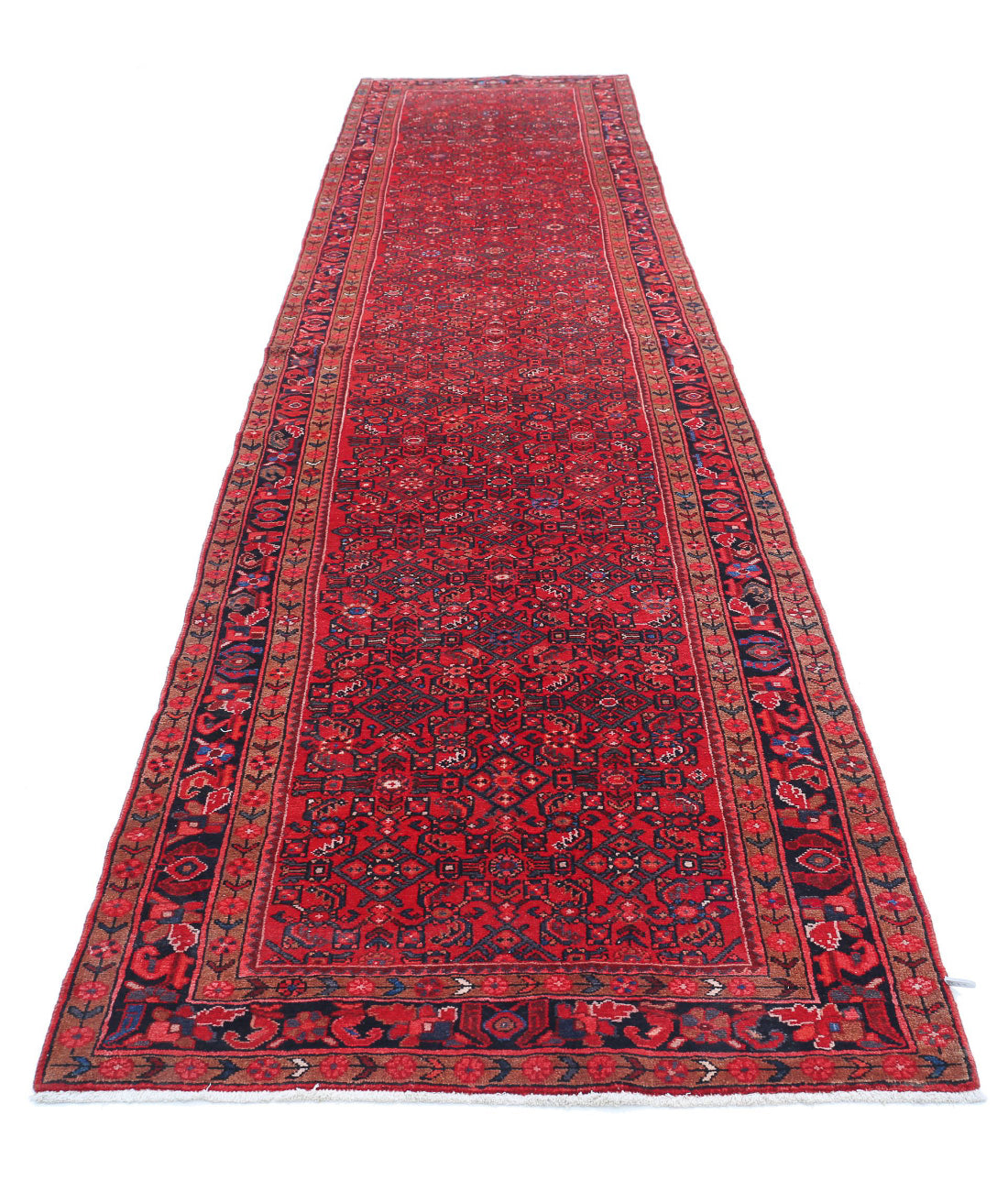 Hamadan 3'10'' X 17'0'' Hand-Knotted Wool Rug 3'10'' x 17'0'' (115 X 510) / Red / Black