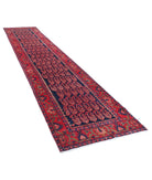 Hamadan 3'7'' X 17'4'' Hand-Knotted Wool Rug 3'7'' x 17'4'' (108 X 520) / Blue / Red