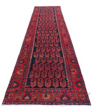 Hamadan 3'7'' X 17'4'' Hand-Knotted Wool Rug 3'7'' x 17'4'' (108 X 520) / Blue / Red