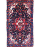 Hamadan 5'5'' X 9'10'' Hand-Knotted Wool Rug 5'5'' x 9'10'' (163 X 295) / Black / Blue