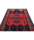 Hamadan 4'8'' X 9'7'' Hand-Knotted Wool Rug 4'8'' x 9'7'' (140 X 288) / Black / Red