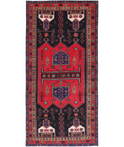 Hamadan 4'8'' X 9'7'' Hand-Knotted Wool Rug 4'8'' x 9'7'' (140 X 288) / Black / Red