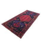 Hamadan 4'6'' X 9'8'' Hand-Knotted Wool Rug 4'6'' x 9'8'' (135 X 290) / Black / Burgundy