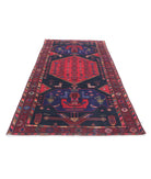 Hamadan 4'6'' X 9'8'' Hand-Knotted Wool Rug 4'6'' x 9'8'' (135 X 290) / Black / Burgundy