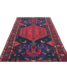 Hamadan 4'6'' X 9'8'' Hand-Knotted Wool Rug 4'6'' x 9'8'' (135 X 290) / Black / Burgundy