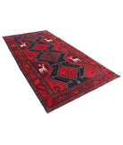 Hamadan 5'3'' X 10'4'' Hand-Knotted Wool Rug 5'3'' x 10'4'' (158 X 310) / Black / Red