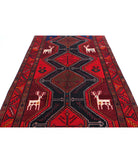 Hamadan 5'3'' X 10'4'' Hand-Knotted Wool Rug 5'3'' x 10'4'' (158 X 310) / Black / Red