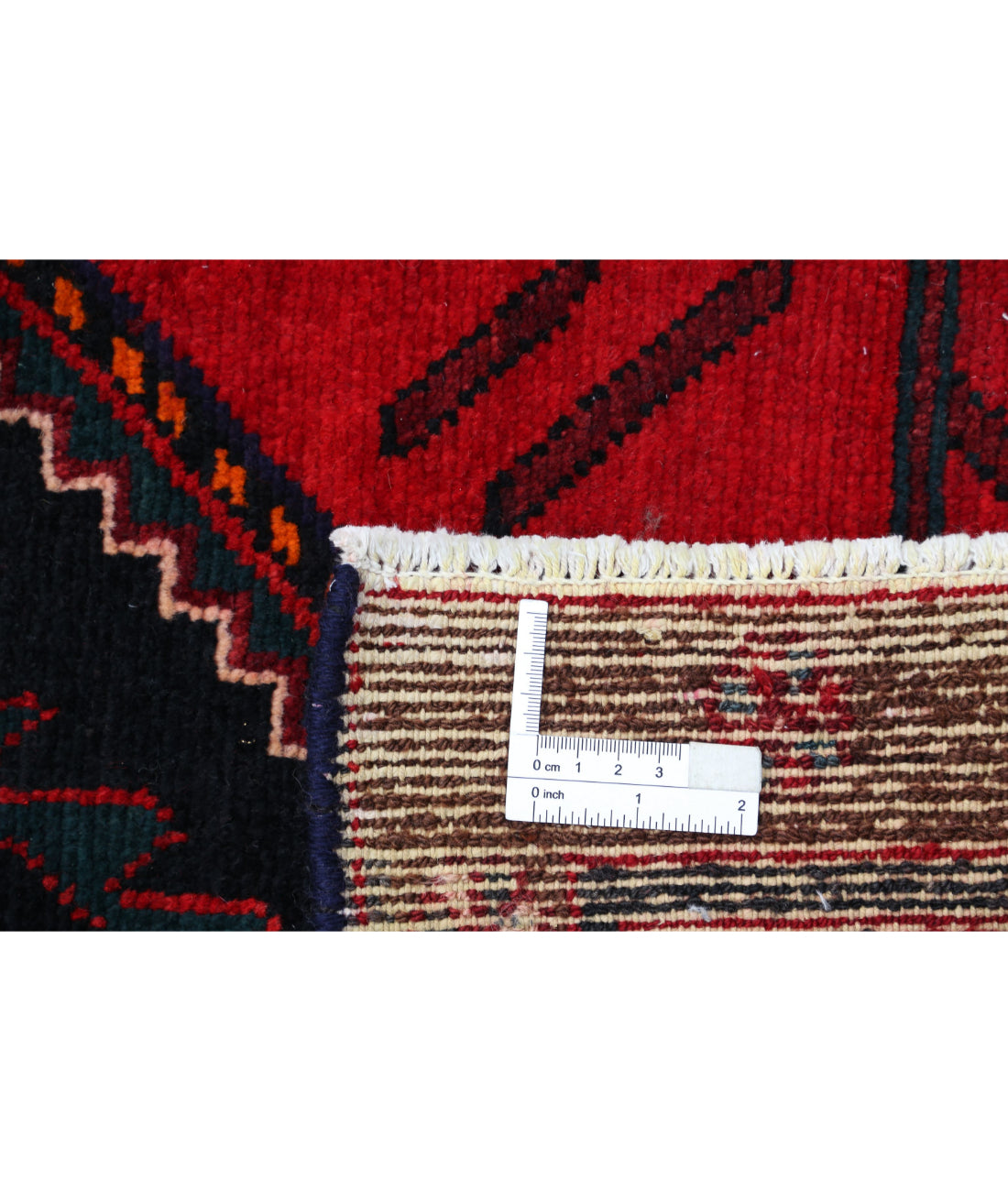 Hamadan 5'3'' X 10'4'' Hand-Knotted Wool Rug 5'3'' x 10'4'' (158 X 310) / Black / Red