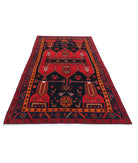 Hamadan 4'9'' X 9'7'' Hand-Knotted Wool Rug 4'9'' x 9'7'' (143 X 288) / Red / Blue