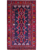 Hamadan 4'10'' X 8'10'' Hand-Knotted Wool Rug 4'10'' x 8'10'' (145 X 265) / Blue / Red