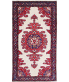 Hamadan 4'9'' X 8'11'' Hand-Knotted Wool Rug 4'9'' x 8'11'' (143 X 268) / Ivory / Blue