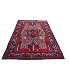 Hamadan 4'11'' X 9'0'' Hand-Knotted Wool Rug 4'11'' x 9'0'' (148 X 270) / Red / Blue