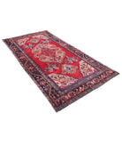 Hamadan 4'7'' X 8'9'' Hand-Knotted Wool Rug 4'7'' x 8'9'' (138 X 263) / Red / Blue