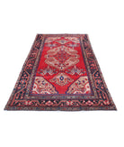 Hamadan 4'7'' X 8'9'' Hand-Knotted Wool Rug 4'7'' x 8'9'' (138 X 263) / Red / Blue
