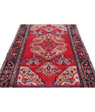 Hamadan 4'7'' X 8'9'' Hand-Knotted Wool Rug 4'7'' x 8'9'' (138 X 263) / Red / Blue