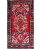 Hamadan 4'7'' X 8'9'' Hand-Knotted Wool Rug 4'7'' x 8'9'' (138 X 263) / Red / Blue