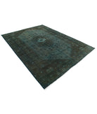 Overdye 7'0'' X 9'8'' Hand-Knotted Wool Rug 7'0'' x 9'8'' (210 X 290) / Green / Charcoal